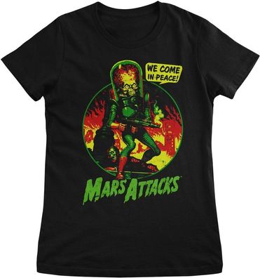 Mars Attacks Damen We Come In Peace Girly Tee TPS-5-MA003-H73-1