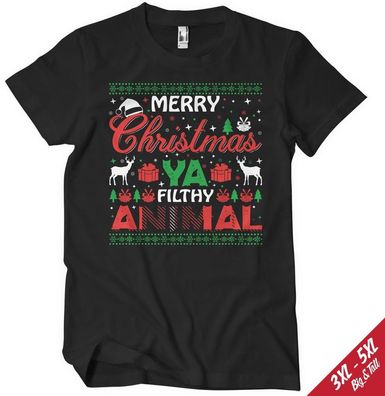 Hybris Merry Christmas Ya Filthy Animal Big Tall T-Shirt SH-1-16088-H71-1