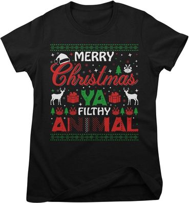Hybris Damen Merry Christmas Ya Filthy Animal Girly Tee SH-5-16088-H71-1