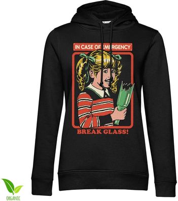 Steven Rhodes Damen In Case Of Emergency Break Glass Girly Hoodie DTR-57-SR317-DTF917