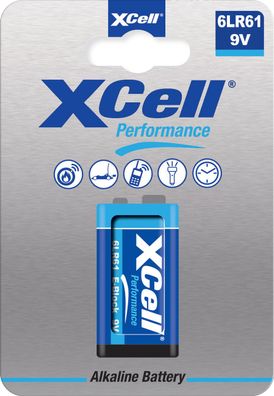XCell 6LR61 9V-Block 1er Blister AlMn Batterie