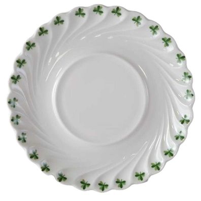 Untertasse für Tee/Kaffee 14,5 cm Haviland Limoges Torse Trefle Vert Kleeblatt