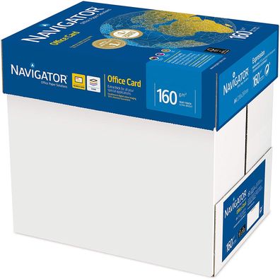 1250 Blatt Navigator 160g/m² Office Card Kopierpapier weiß