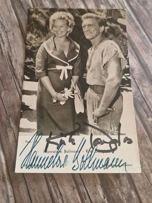 Kirk Douglas-Hannelore Bollmann Autogramm ca 9x14 cm (#2264)