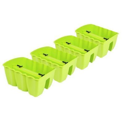 4x Blumenkasten 40cm Hängetopf Blumentopf Balkontopf Geländertopf DCRO Limone
