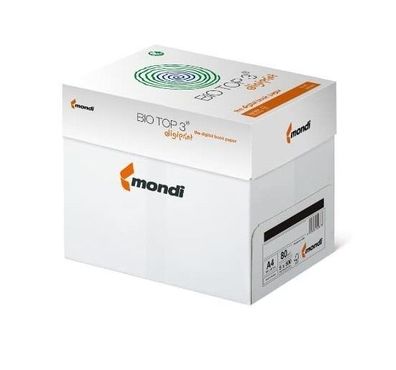 BioTop 3 Extra Kopierpapier 80g TCF von Mondi DIN A4 - 2500 Blatt