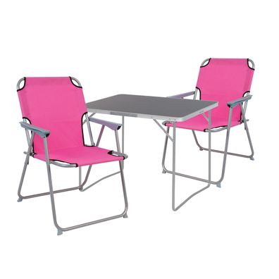 3er Set Outdoormöbel Campingmöbel Set Camping Stuhl Aluminium Tisch klappbar