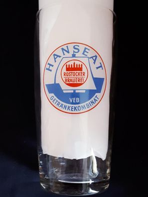Bierglas Hanseat Rostocker Brauerei VEB Getränkekombinat 1