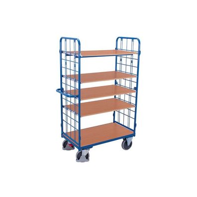 Paketwagen hoch mit 2 Gitterwänden + 5 Böden 500 kg Traglast Typ M + EasySTOP