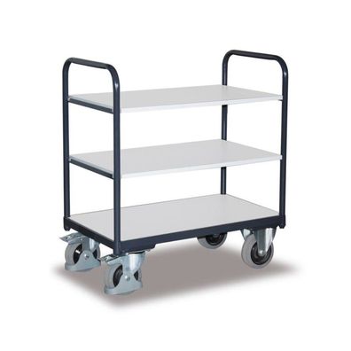 ESD Etagenwagen mit 3 Böden Typ M + EasySTOP