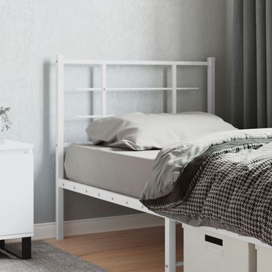 vidaXL Kopfteil Metall Weiß 100 cm