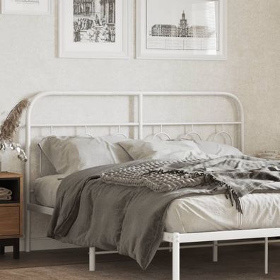 vidaXL Kopfteil Metall Weiß 140 cm