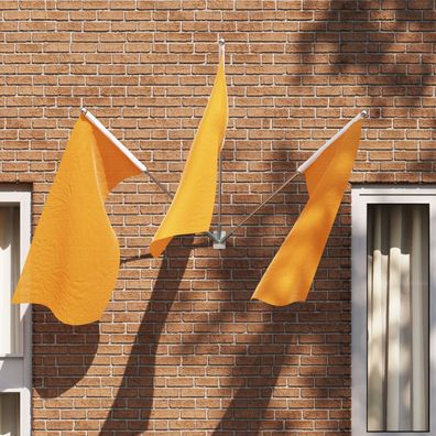 vidaXL Flaggenmastenhalter für 3 Flaggen Wandmontage Silber Stahl