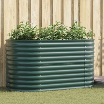 vidaXL Garten-Hochbeet Grün 160x80x81 cm aus galvanisiertem Stahl