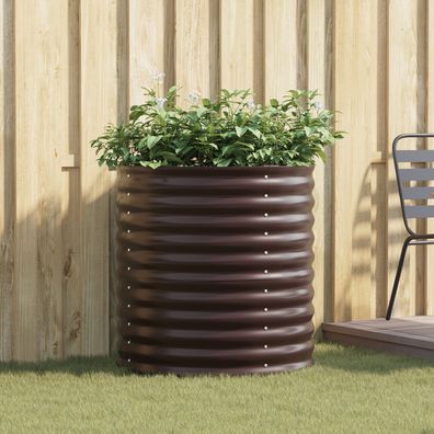 vidaXL Garten Hochbeet - Braun 80x80x81 cm Galvanisierter Stahl