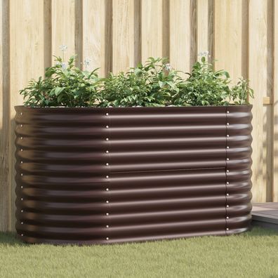 vidaXL Garten Hochbeet Braun 160x80x81 cm aus verzinktem Stahl