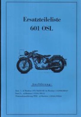 Ersatzteilliste NSU 601 OSL, Serie I / II und WH, NSU Motorrad, NSU Oldtimer
