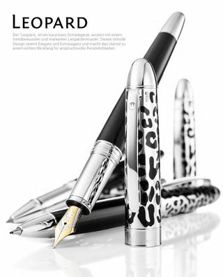 Waldmann Leopard Drehbleistift, Sterling Silber graviert