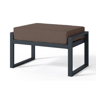 Selsey Dywilly Gartenhocker mit wasserabweisendem Stoff, Braun/Schwarz