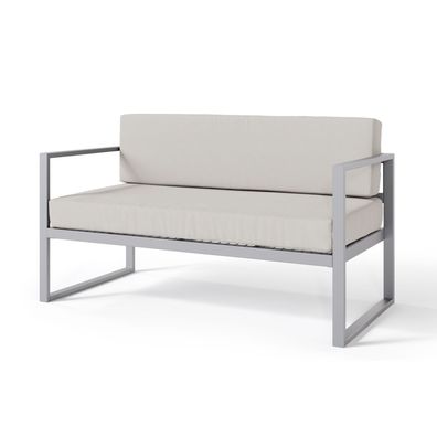 Selsey Dywilly - Garten-Sofa 2-Sitzer, wasserabweisend, grau/graues Gestell
