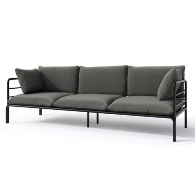 Selsey Worcully - Garten-Sofa 3-Sitzer, wasserabweisend, anthrazit/schwarzes Gestell