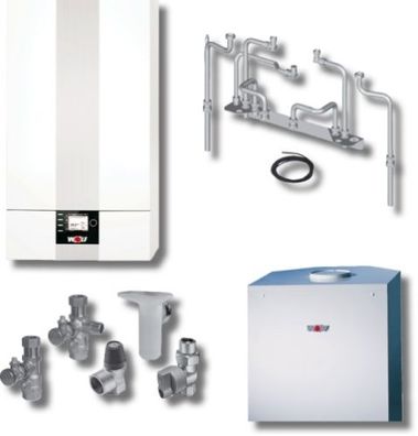 Wolf Paket Brennwerttherme CGB-2-24 Speicher CSW-120, BM-2, Aufputz 8615010F12