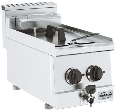 Gastronomie Combisteel Fritteuse mit 1 Korb und 10 Liter aus Edelstahl 300x600x300mm