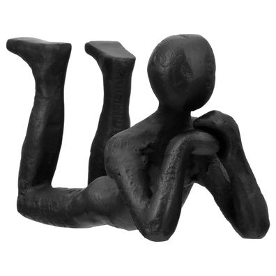 Gilde Skulptur, "Thinking", Mannmotiv, Aluminium, schwarz, VE 2, L. 6.5 cm, B. 20