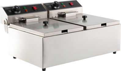 Gastronomie Elektro Tischfritteuse 2X6 Liter
