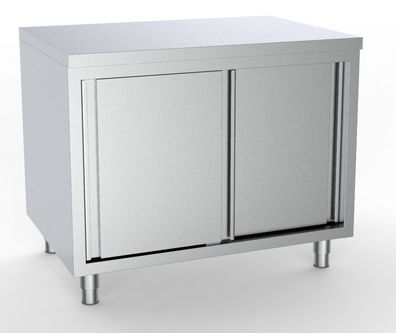 Combisteel Arbeitsschrank mit Schiebetüren aus Edelstahl 1600x700x850mm