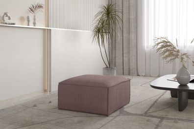 Polsterhocker Designerhocker CELES Premium 65x65 cm in Stoff Scala Lavendel