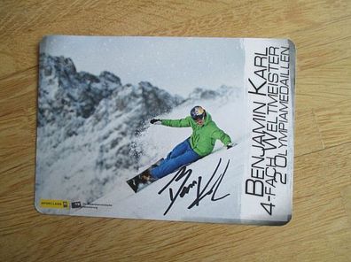 Österreich Snowboarder Benjamin Karl - handsigniertes Autogramm!!!