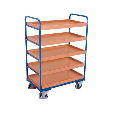 Etagenwagen hoch 5 Tabletts 250 kg Traglast Typ L + EasySTOP