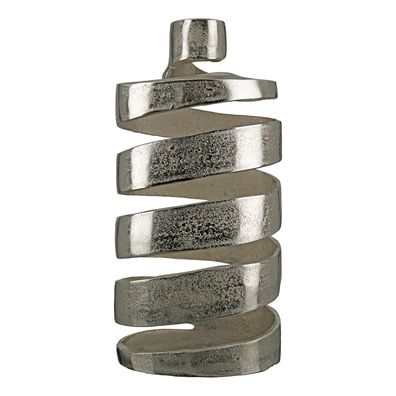 GILDE Vase, "Twister", Aluminium, silberfarben, , L. 12 cm, B. 18,5 cm, H. 42,5