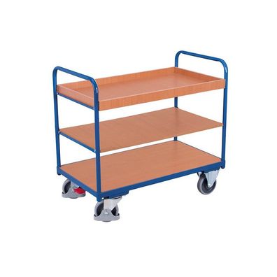 Etagenwagen mit 1 Tablett und 2 Böden 250 kg Traglast Typ XL + EasySTOP