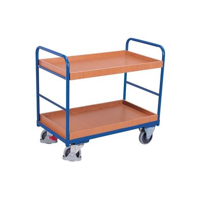 Etagenwagen mit 2 Tabletts 250 kg Traglast Typ XL + EasySTOP