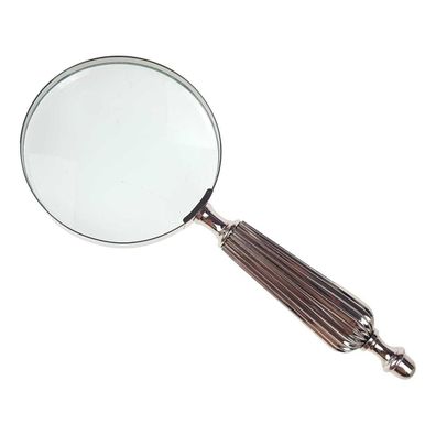 Leselupe Handlupe Vergrößerungsglas vernickelt D 10-L 24 cm