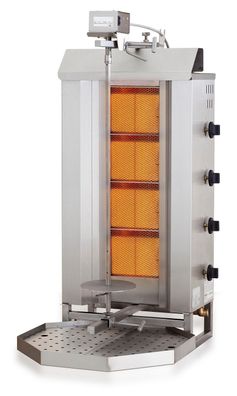 Gyros Grill Gas, Motorposition Oben, 4 Heizzonen