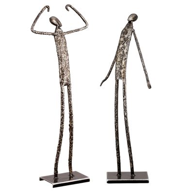 Gilde Figur, Person, "Emotion", Metall, silberfarben, L. 5.5 cm, B. 12 cm, H. 32