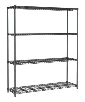 Combisteel Regalsystem mit 4 Böden aus Stahl schwarz 1500x450x1800mm
