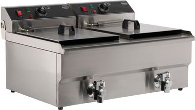 Gastronomie Elektro Tischfritteuse 2X10 Liter