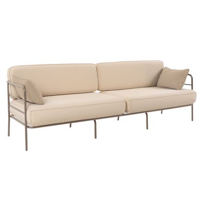 Selsey Preggel - Garten-Sofa 3-Sitzer, wasserabweisend, beige/beiges Gestell