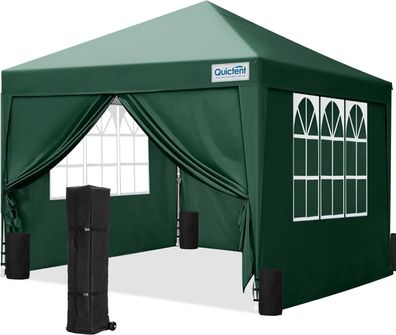 3x3 Faltpavillon mit 4 Seitenteilen, Wasserdicht Gartenpavillon mit 4 Sandsäcken