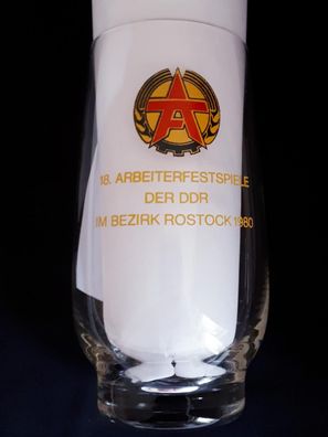 Bierglas 18. Arbeiterfestspiele der DDR im Bezirk Rostock 1980