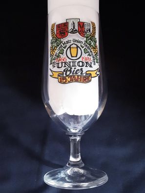 Bierglas VEB Brau- und Malzunion Hadmersleben 15 Jahre Union Bier