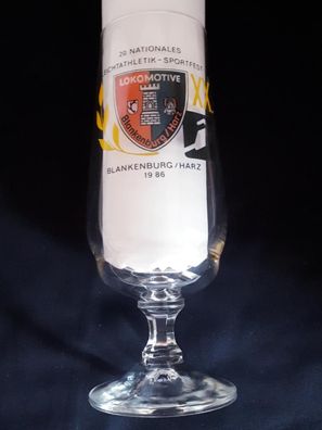 Bierglas 20. nationales Leichtathletik Sportfest Lokomotive Blankenburg 1986