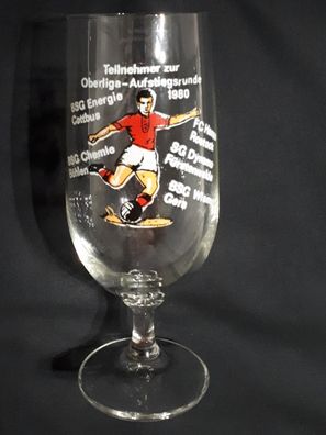 Bierglas DDR Fußball Teilnehmer zur Oberliga Aufstiegsrunde 1980