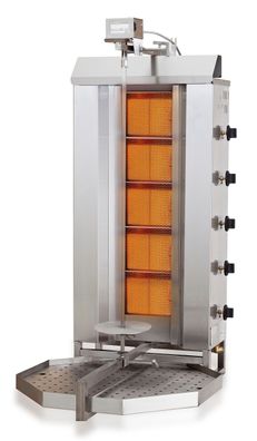 Gyros Grill Gas, Motorposition Oben, 5 Heizzonen