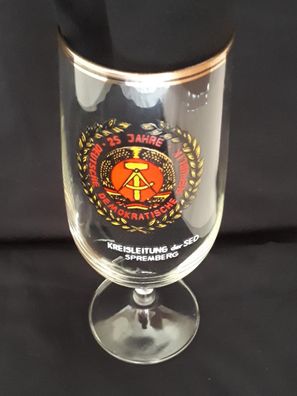 Bierglas 25 Jahre DDR Kreisleitung der SED Spremberg