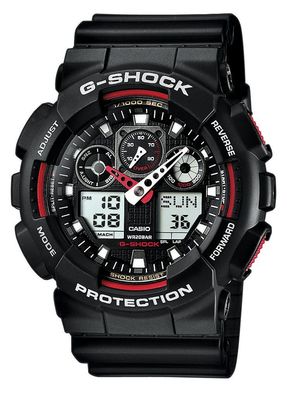 Casio G-Shock Herrenuhr ana-digi schwarz/rot GA-100-1A4ER